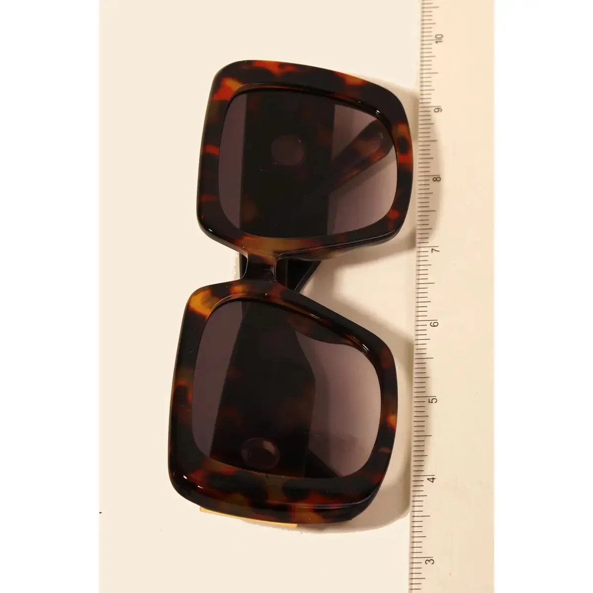 Acetate Square Frame Sunglasses Black/Orange