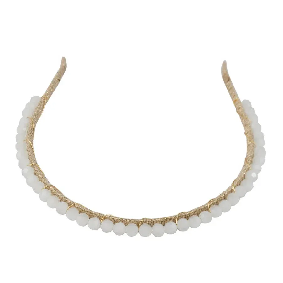 A'el Este - Amadi - Bridal Beaded Headband - White