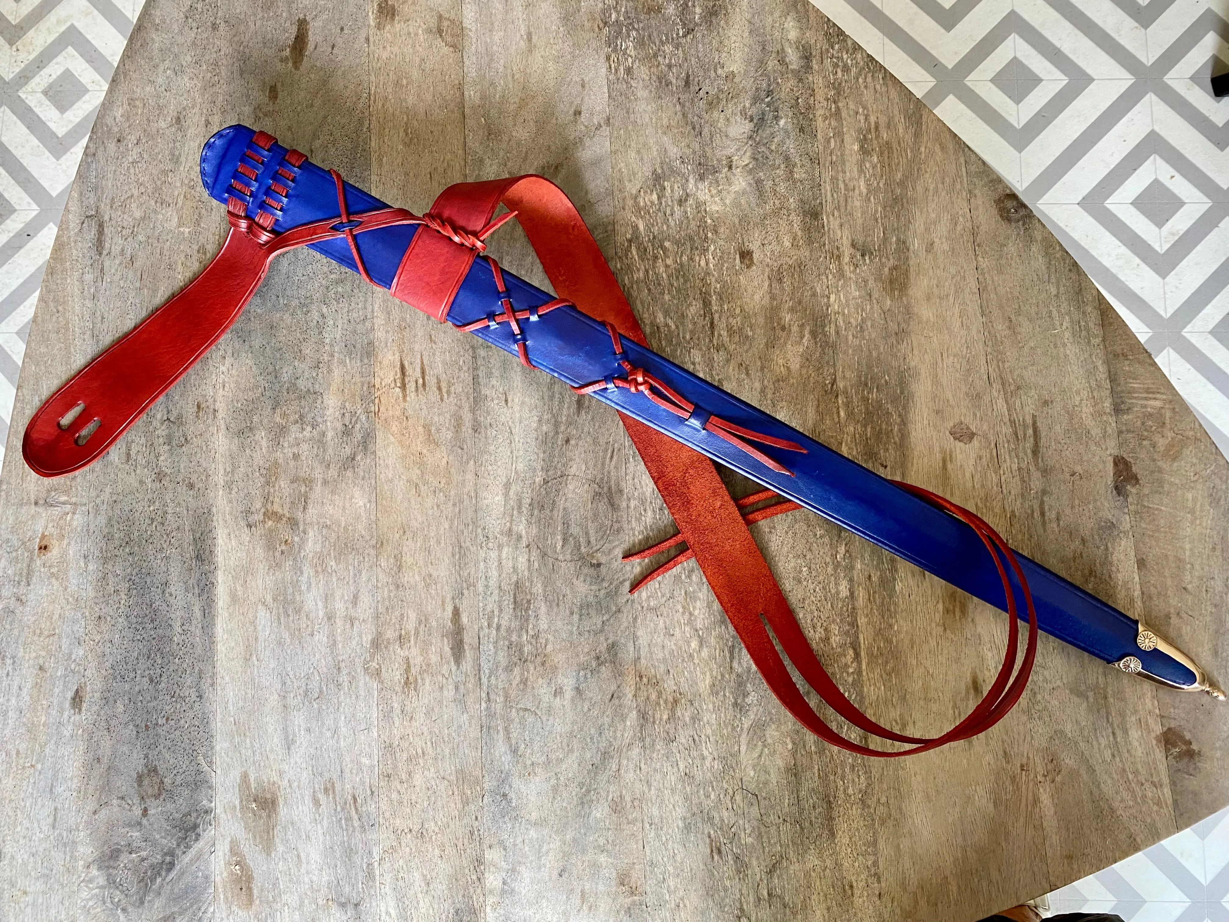 Albion Senlac/Norman Sword Scabbard with Arn set up tied belt -  SOLD