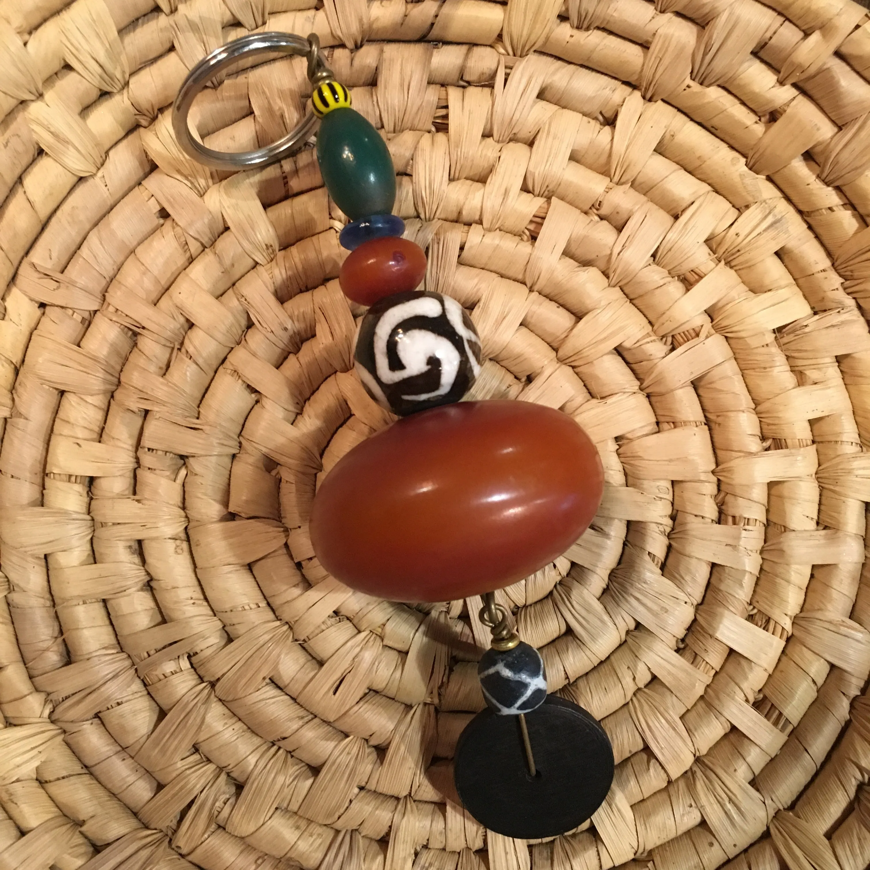 Amber Beaded Keychain
