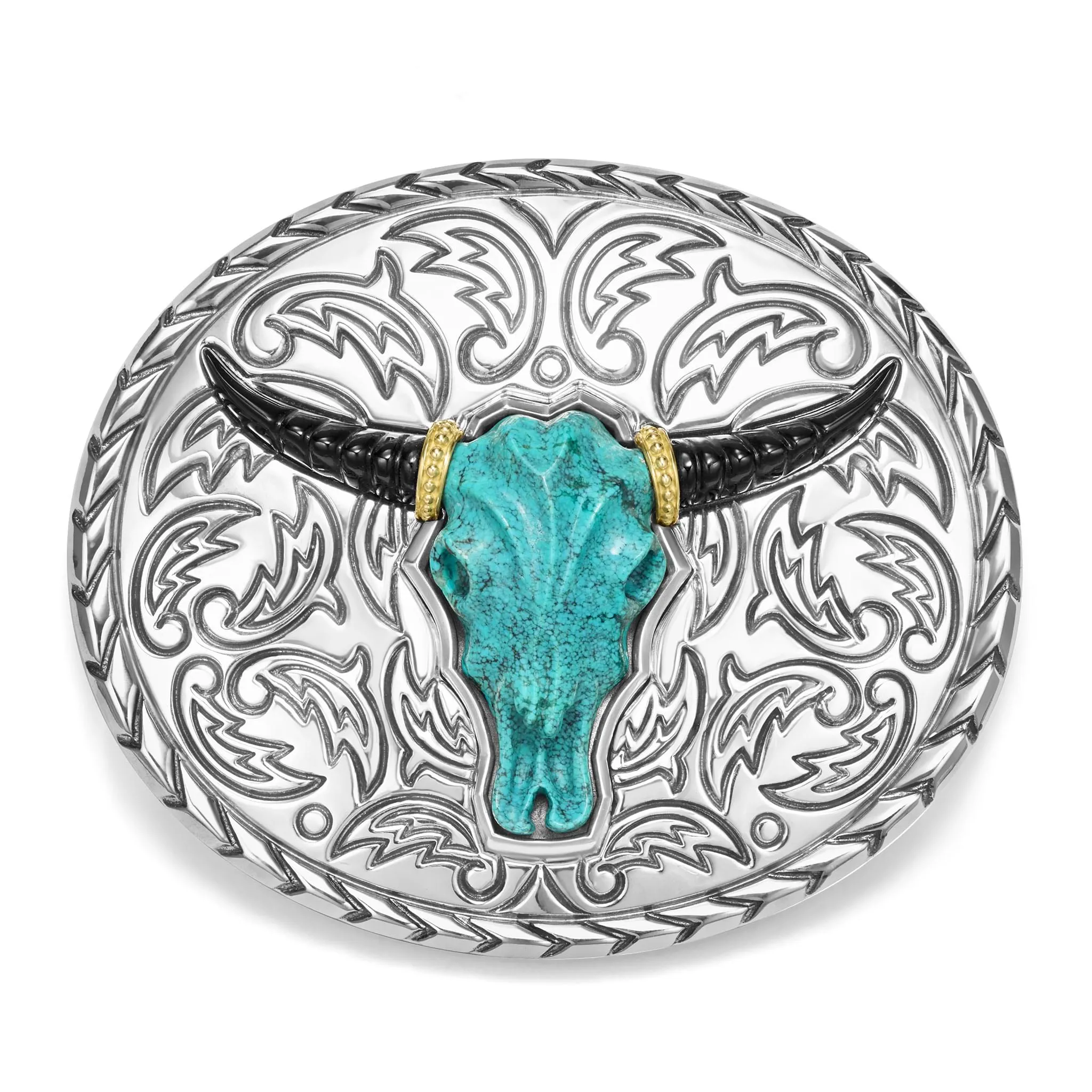 Anthem Turquoise Long Horn Belt Buckle