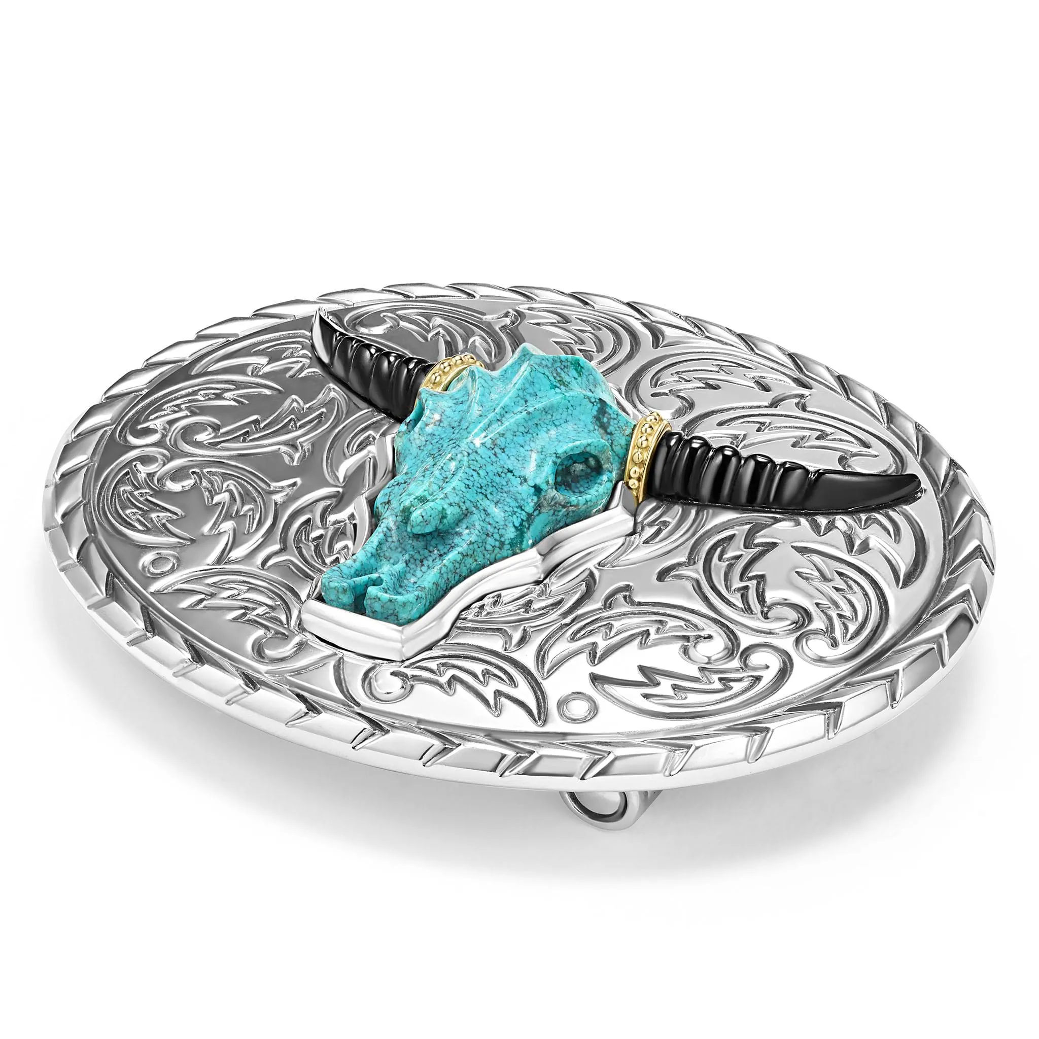 Anthem Turquoise Long Horn Belt Buckle