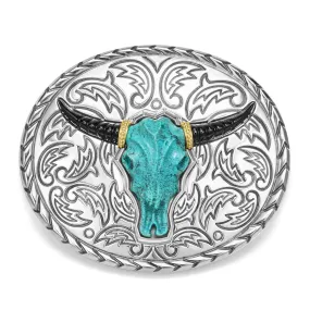 Anthem Turquoise Long Horn Belt Buckle