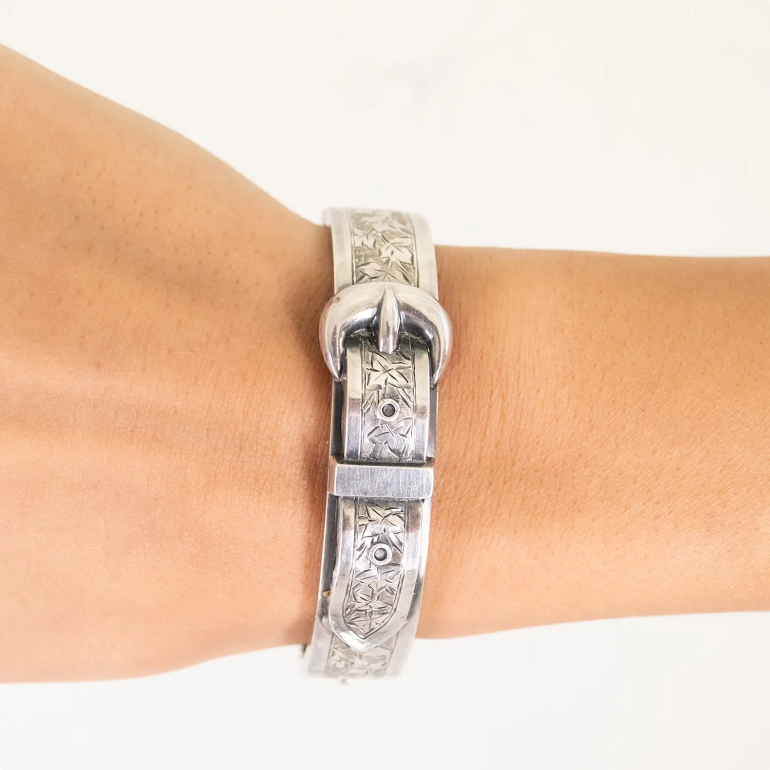 Antique Silver Belt Buckle Bangle