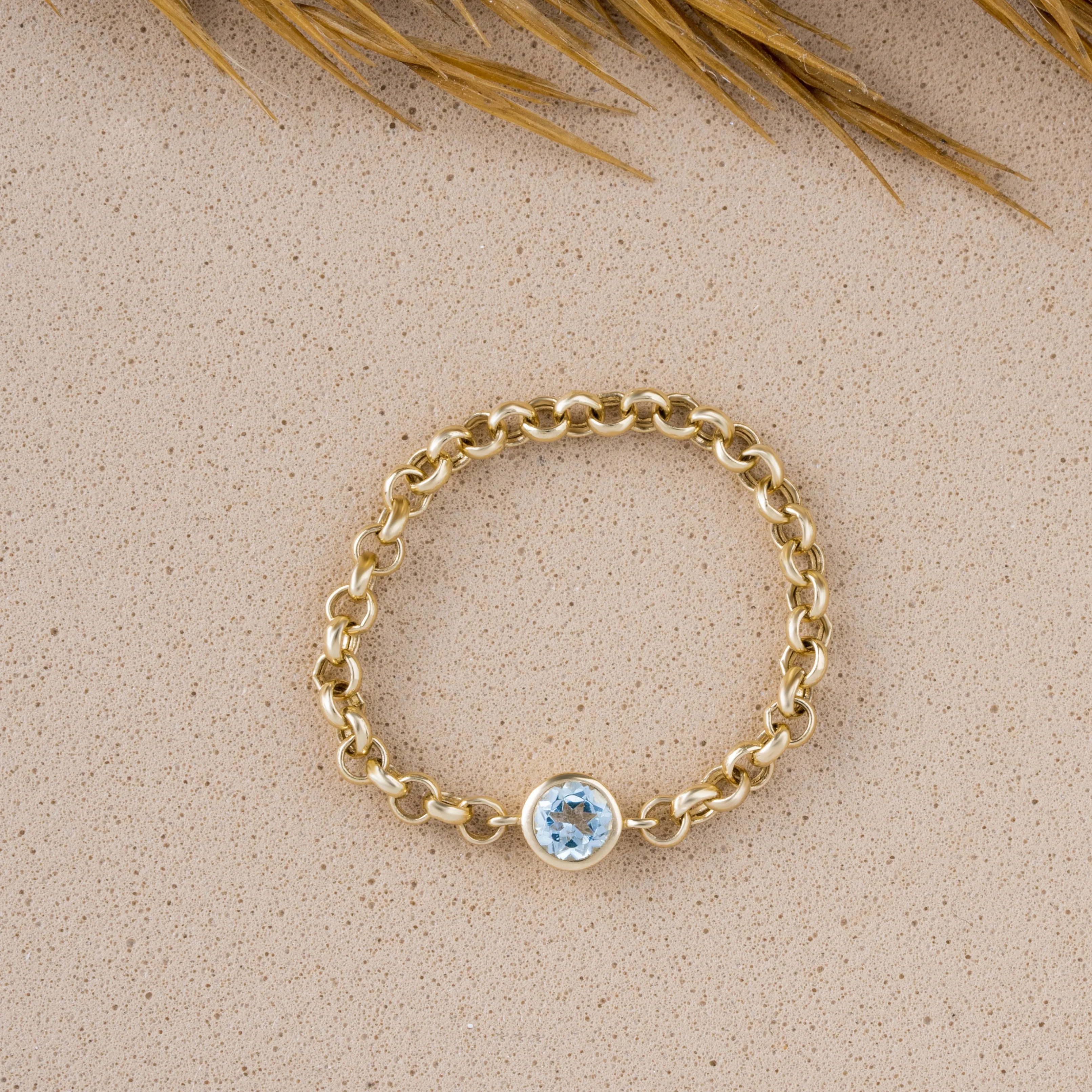 Aquamarine Chain Ring, Adriana