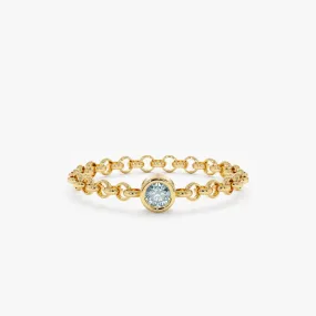 Aquamarine Chain Ring, Adriana