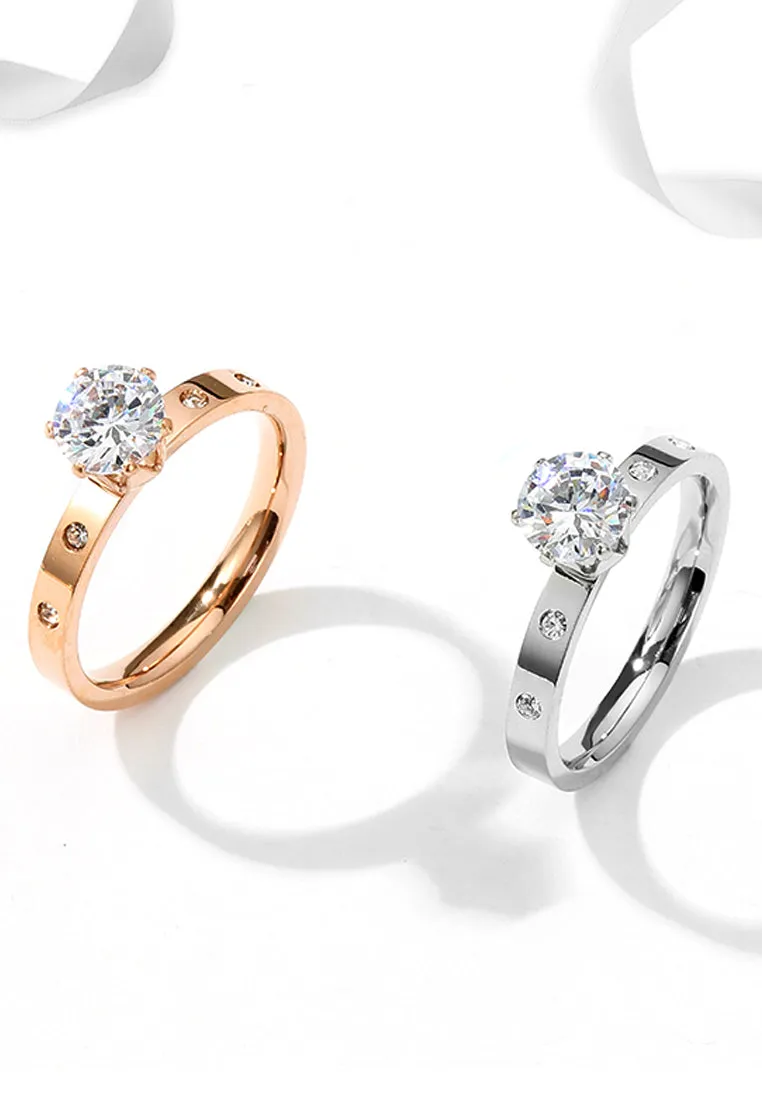 Arwen Cubic Zirconia Solitaire Single Band Ring