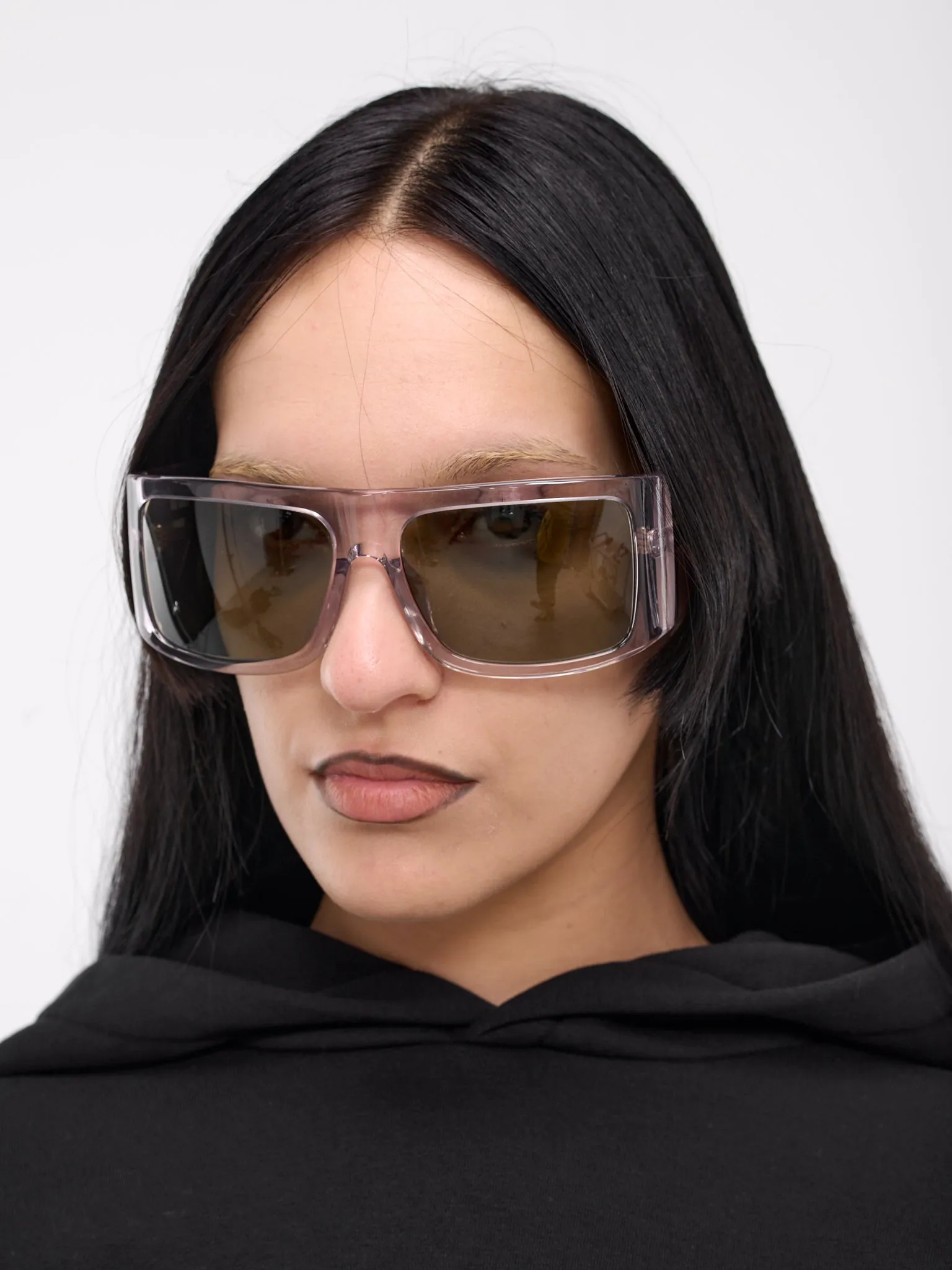 Attico Andre Oversized Sunglasses (ANDRE-SMOKE-SILVER-BROWN)