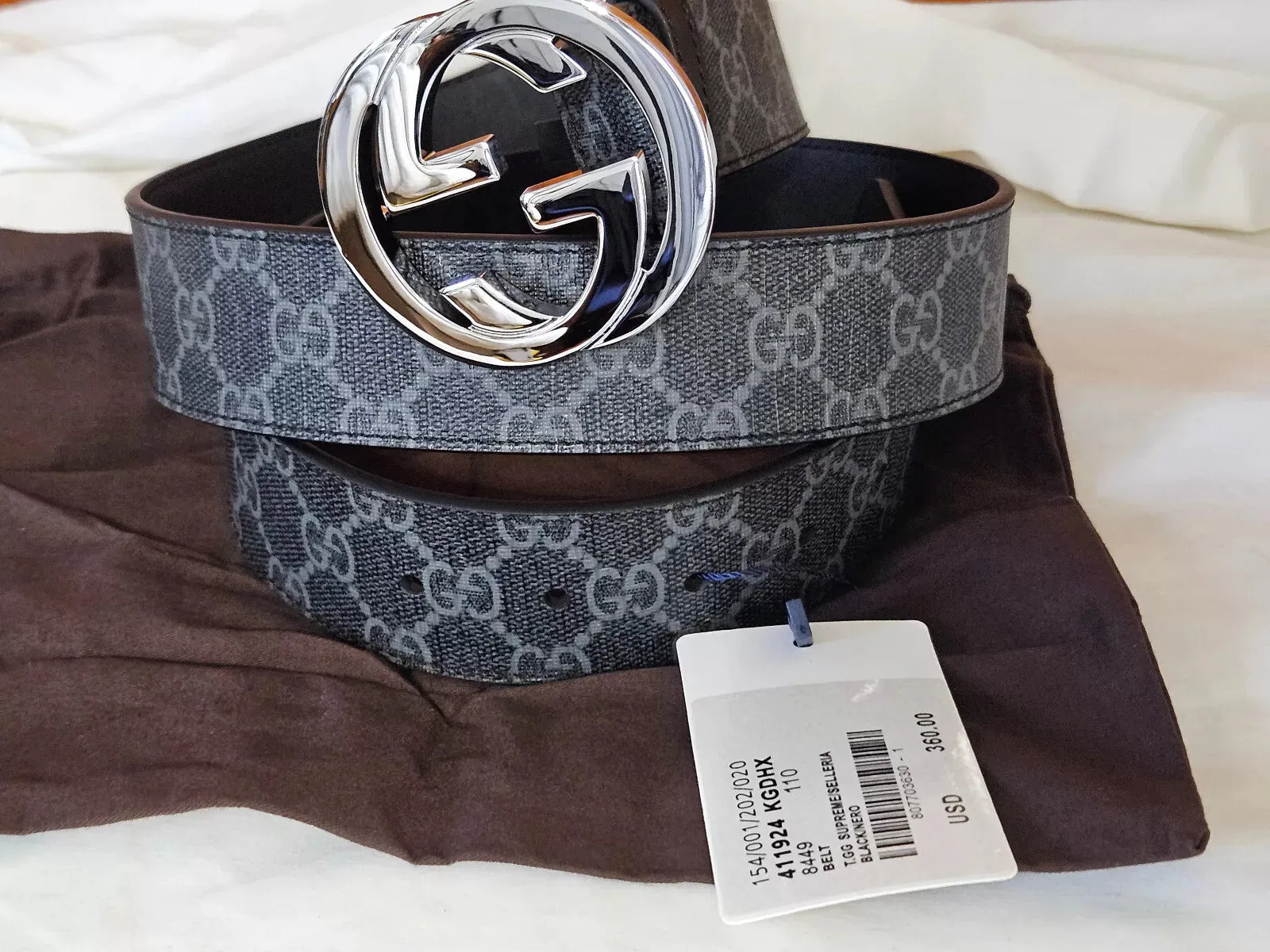 Authentic Monogram Gucci Belt Size 130 cm