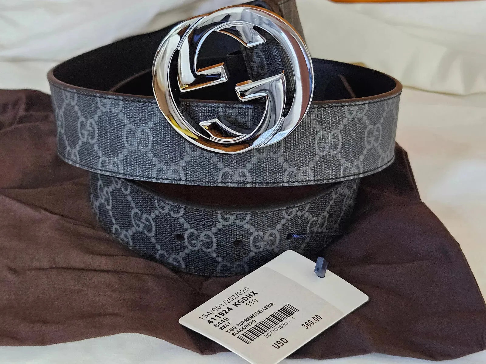 Authentic Monogram Gucci Belt Size 130 cm