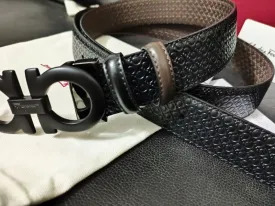 Authentic Salvatore Ferragamo leather belt Double sided belt