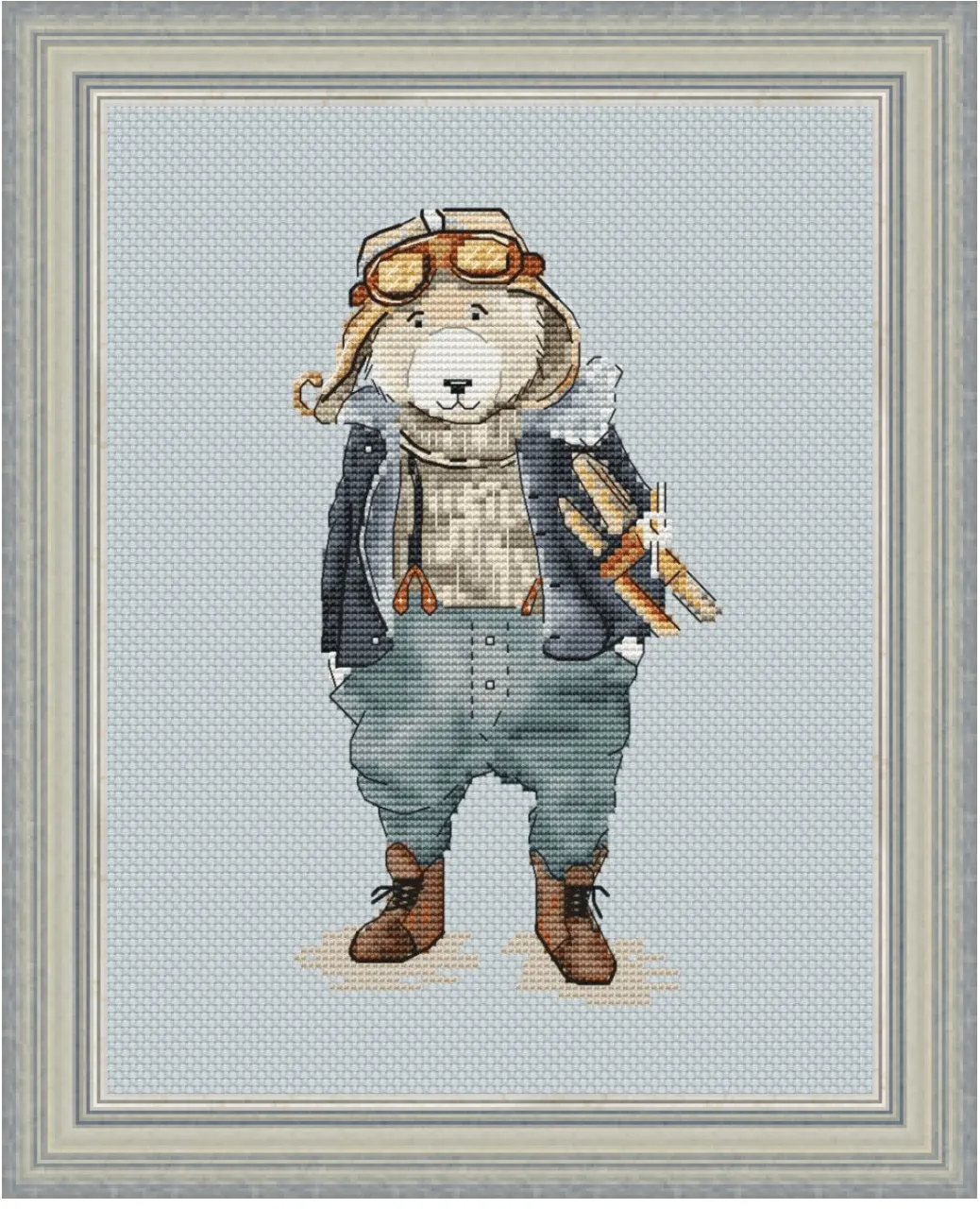 Aviator Bear - PDF Cross Stitch Pattern