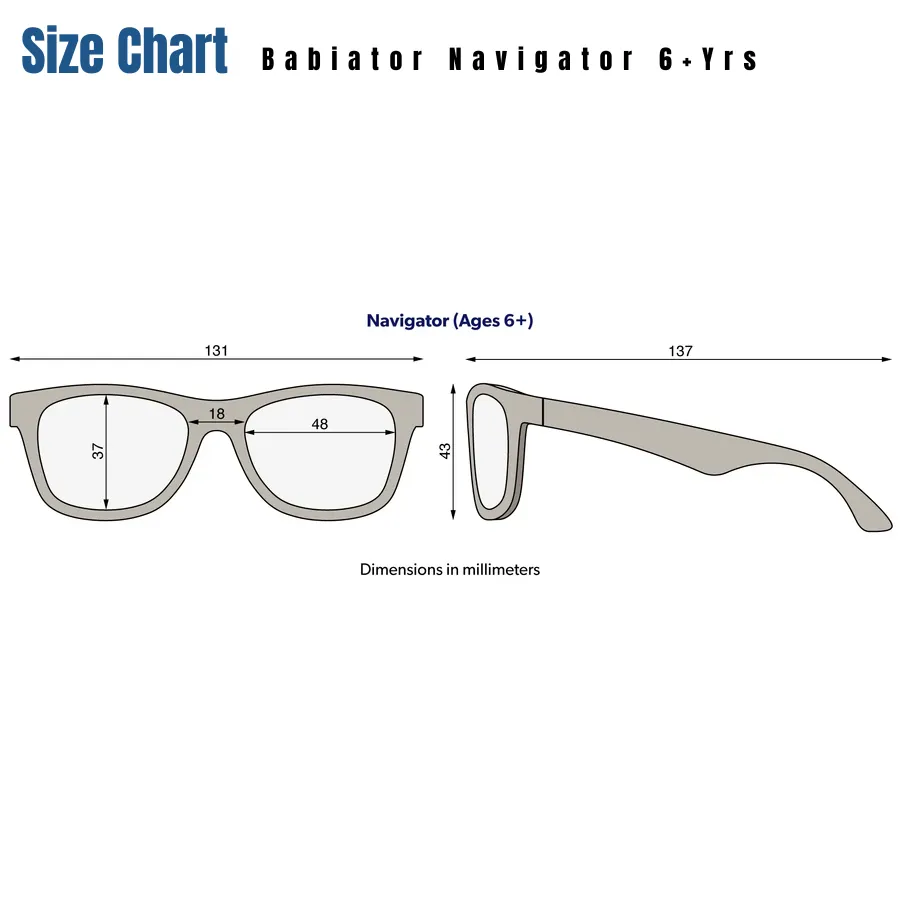 Babiators Navigator Sunglasses >6 Yr NAV-048 - Fade To Blue