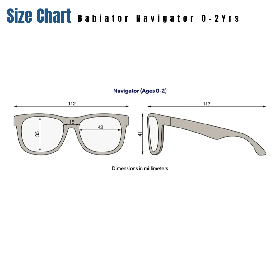 Babiators Original Navigators Smoke Lens Sunglasses Junior 0-2 Yr O-NAV001-S - Jet Black