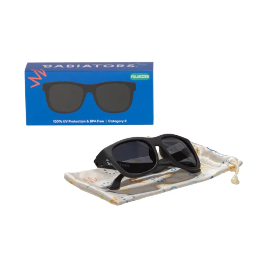 Babiators Original Navigators Smoke Lens Sunglasses Junior 0-2 Yr O-NAV001-S - Jet Black