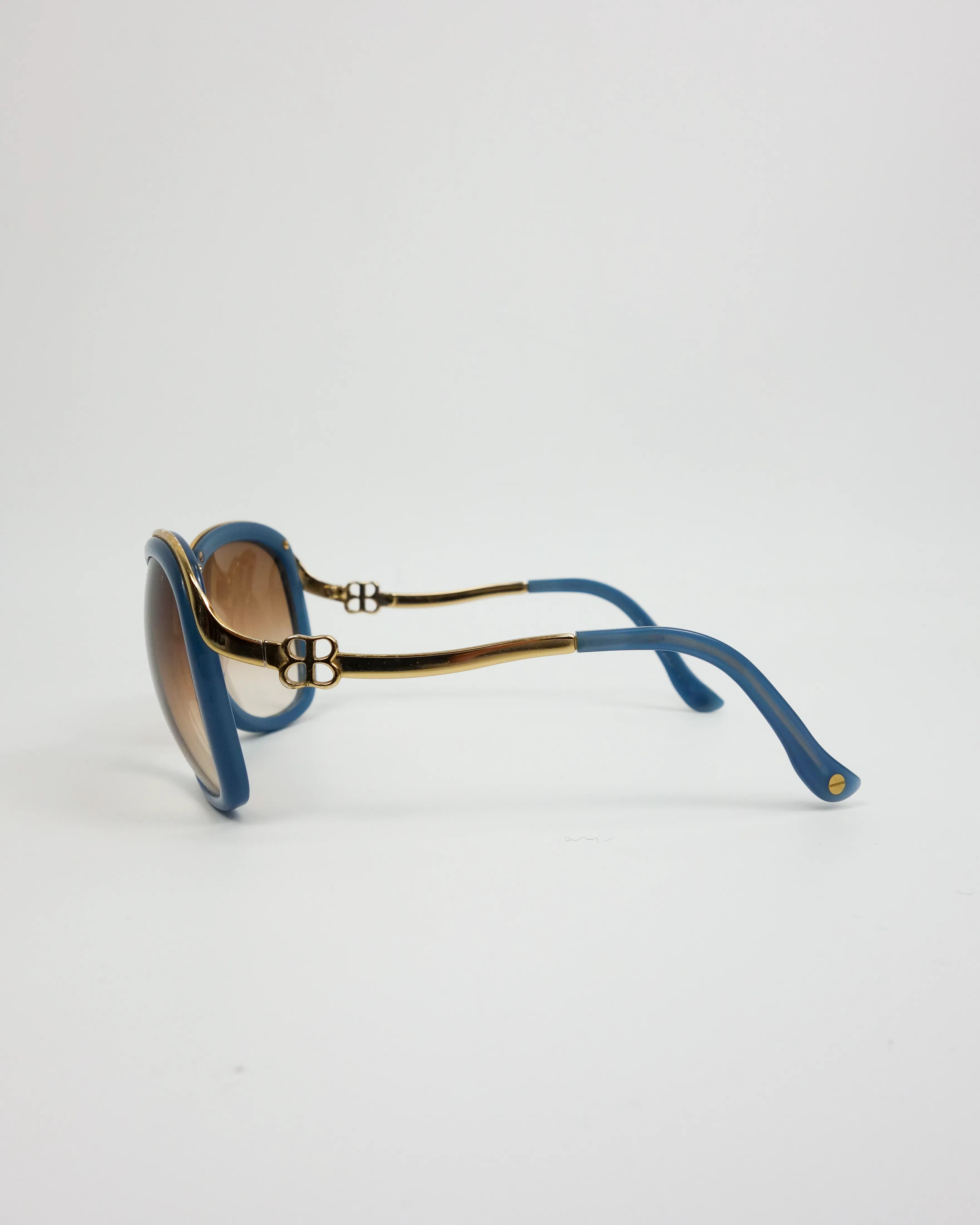 Balenciaga Baby Blue Round Sunglasses 2000's