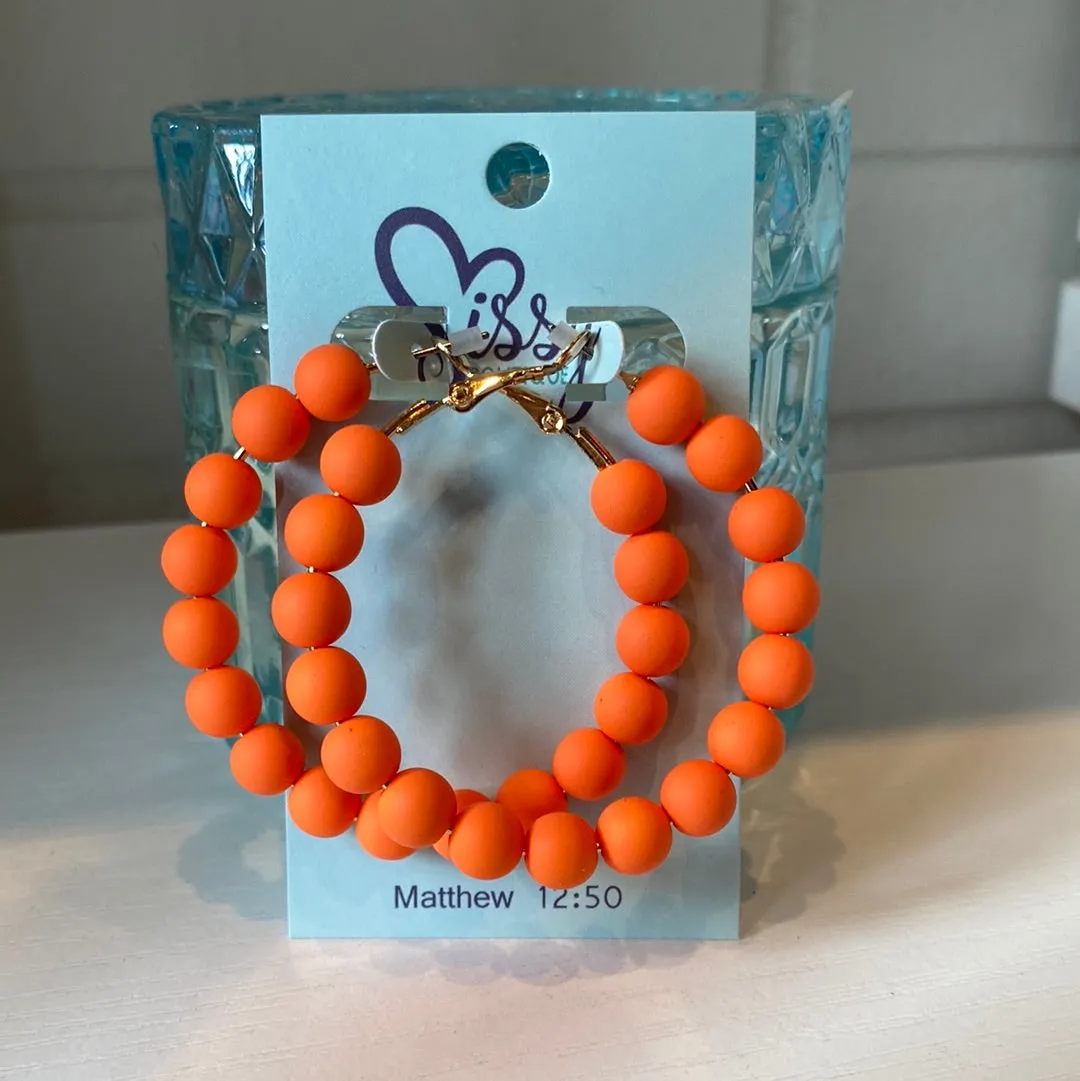 BEADED CLAY BALL HOOPS