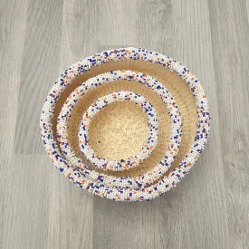 Beaded Kiondo Baskets  Sisal Basket Set of 3 - Kesi