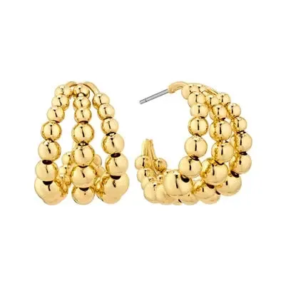 Beaded Triple Layer Hoops