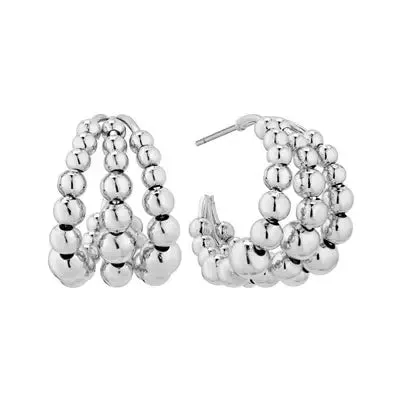Beaded Triple Layer Hoops
