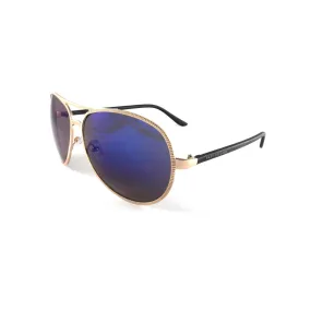 Beveled Edge 'Jagger' Aviator in Light Gold & Black