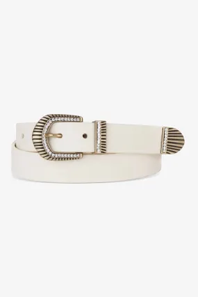 Brave Leather Mylah Crystal Pebbled Belt