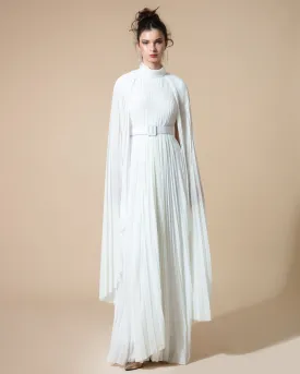 Cape-Like Asymmetrical Chiffon Kaftan  Belt