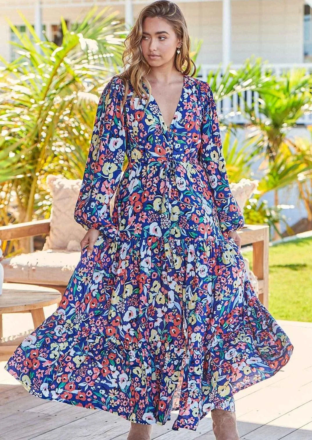 Carnation Print Teresa Maxi Dress