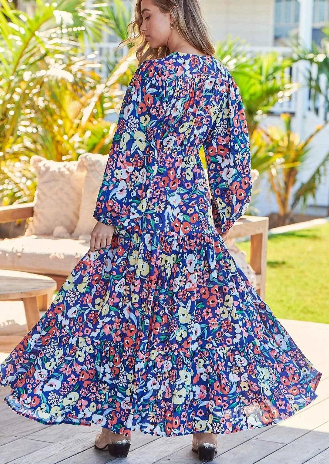 Carnation Print Teresa Maxi Dress