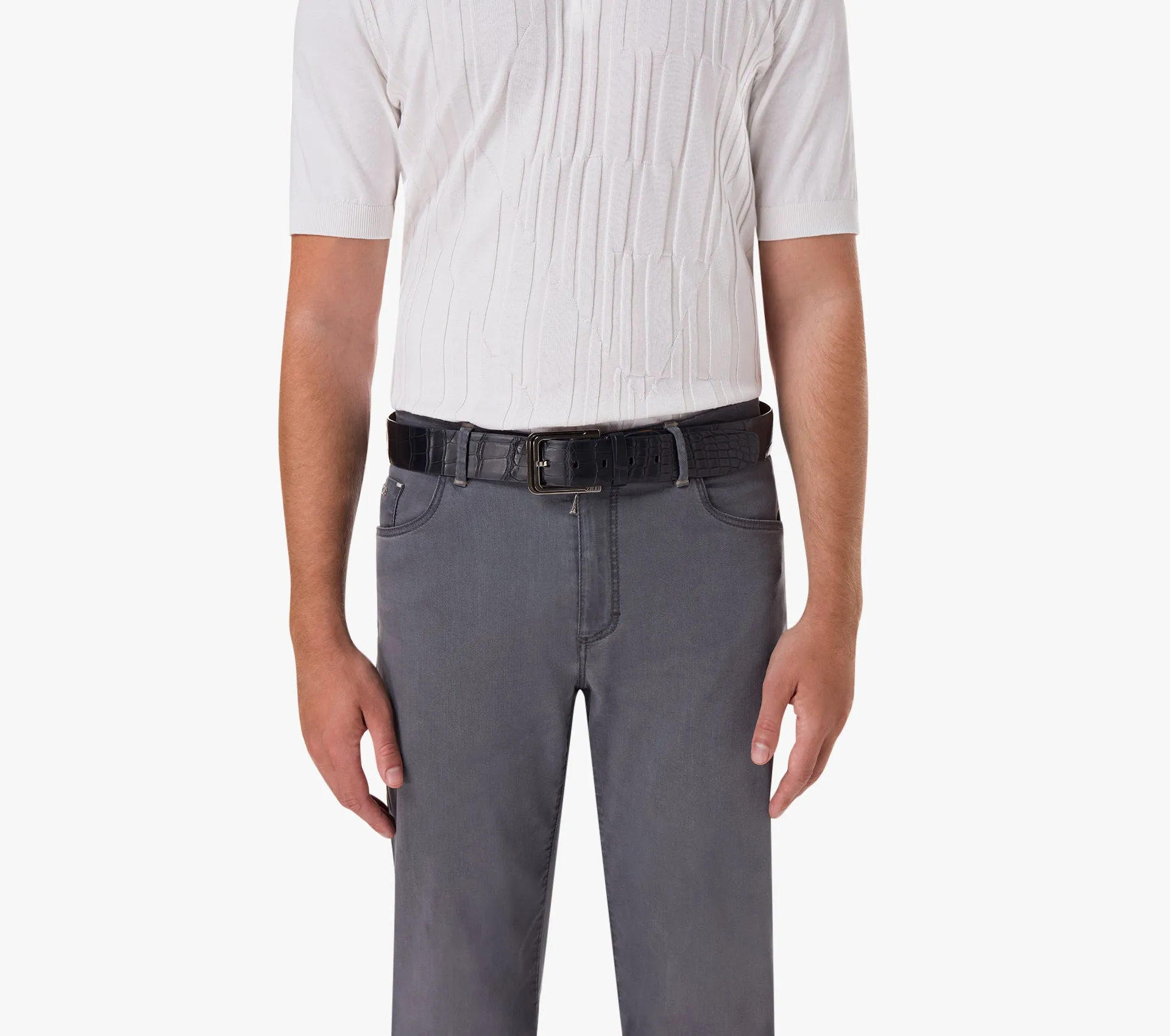 Classic Belt in Navy Matt Crocodile 40mm, 2007 Loop Buckle