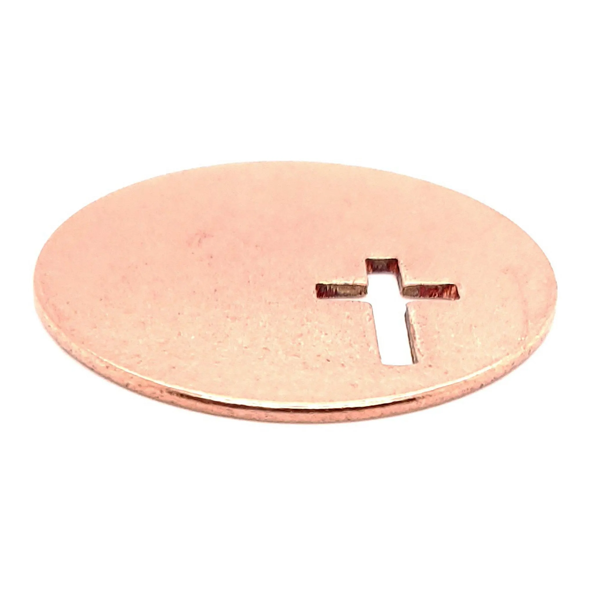 Copper Blank Round Cross Cutout Pendant / SBB0183