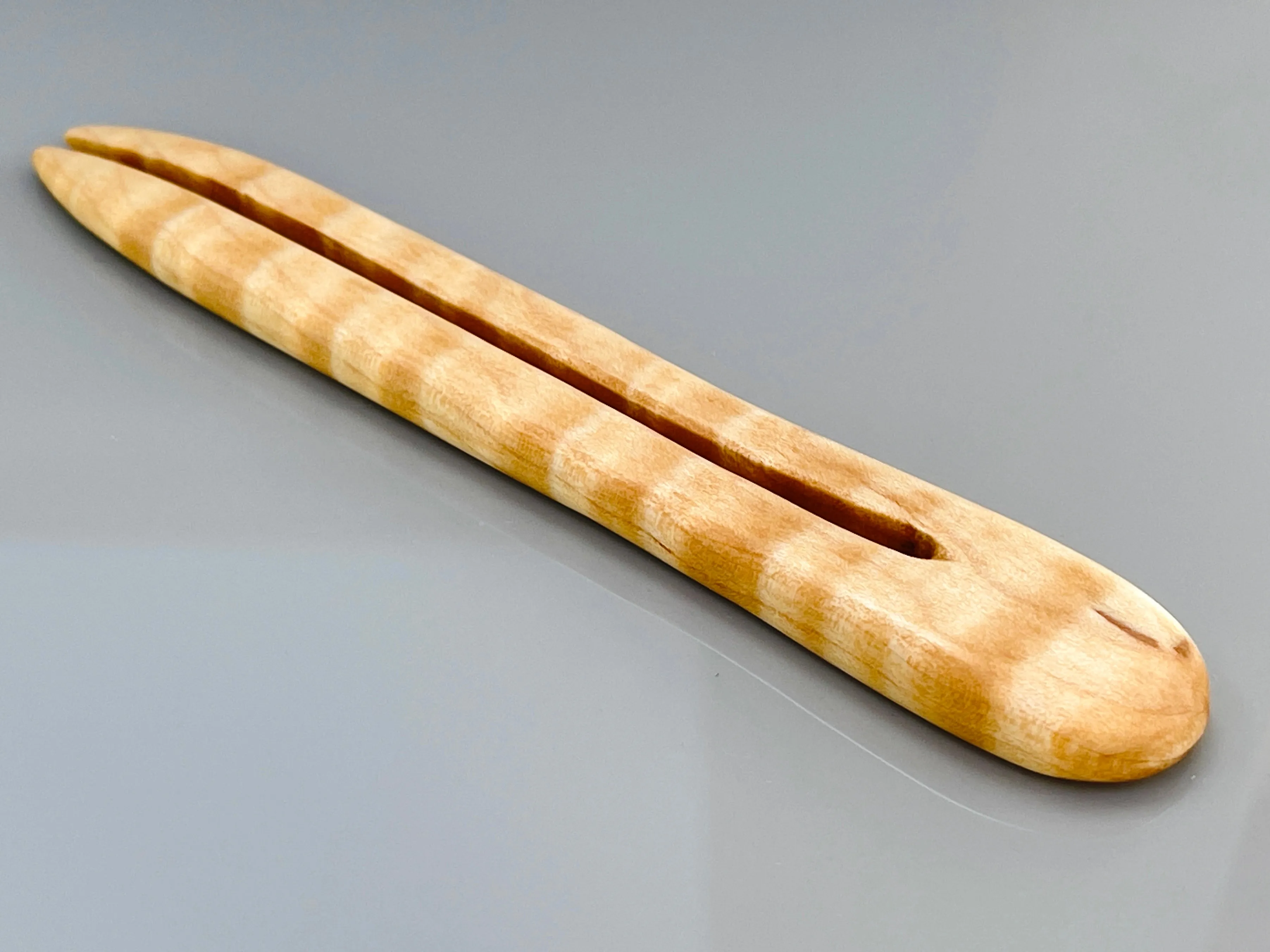 Curly Maple wood hair pin, light wooden hair pin, wooden hair fork, wood hair pick