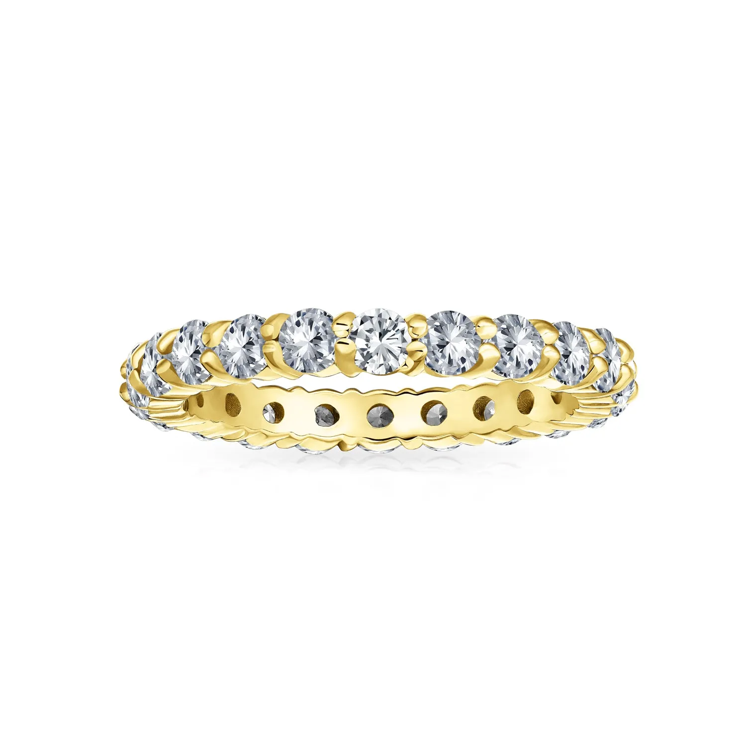 CZ Band Wave Set Eternity Wedding Band Ring .925 Sterling Silver