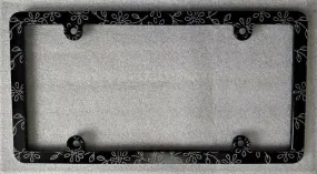 Daisy Outline Pattern Slim License Plate Frame