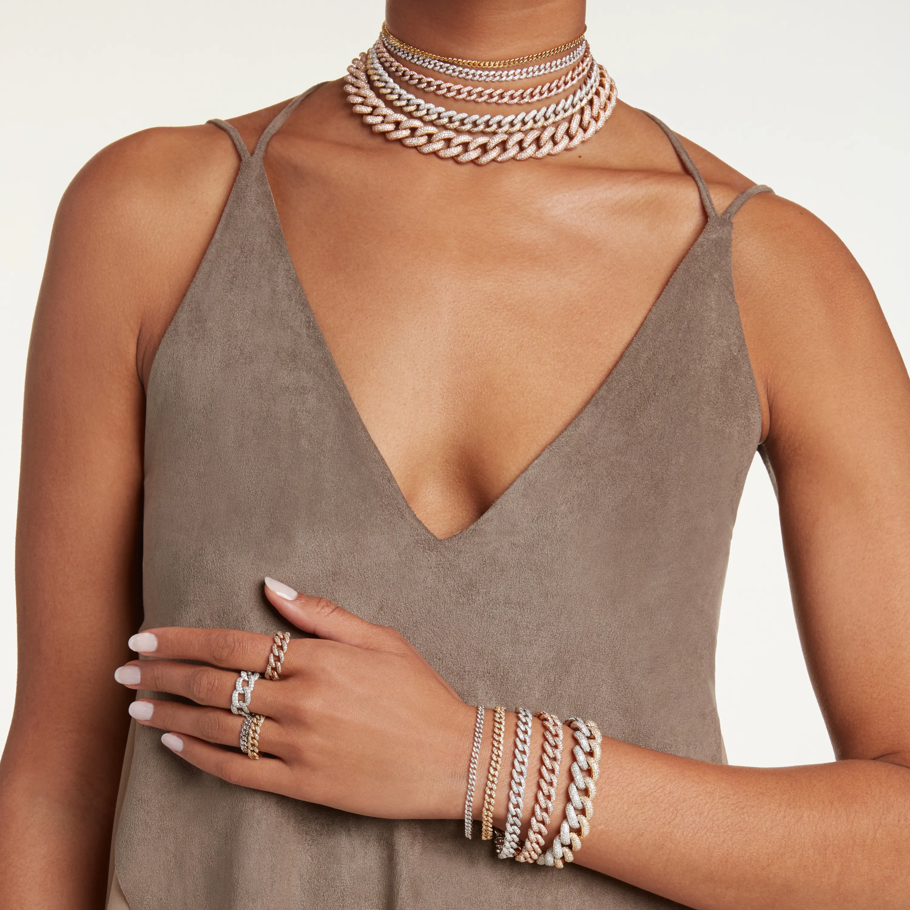 DIAMOND PAVE BABY LINK RING