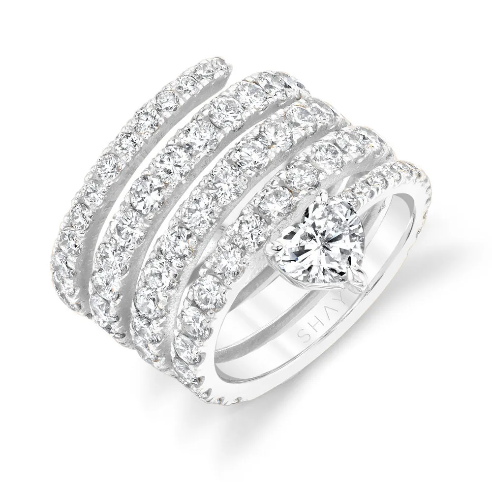 DIAMOND SPIRAL HEART PINKY RING