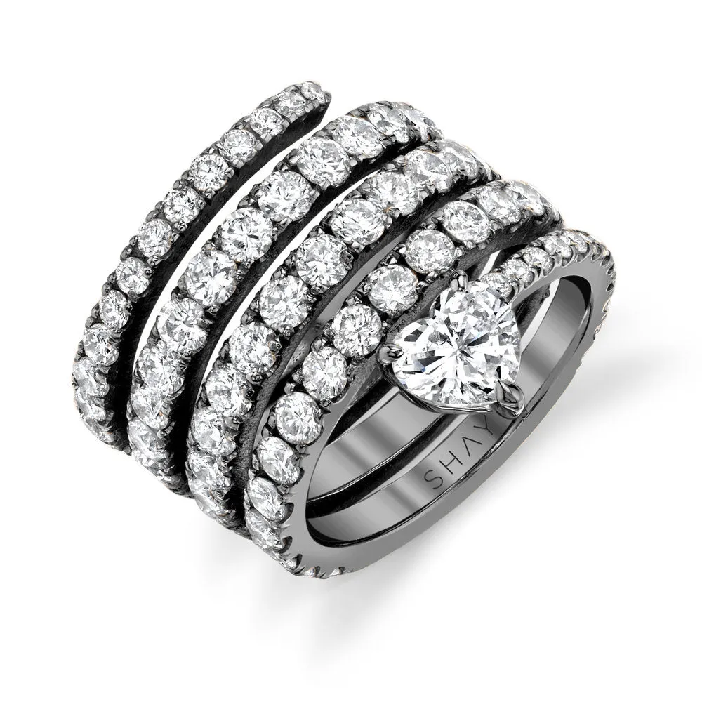DIAMOND SPIRAL HEART PINKY RING
