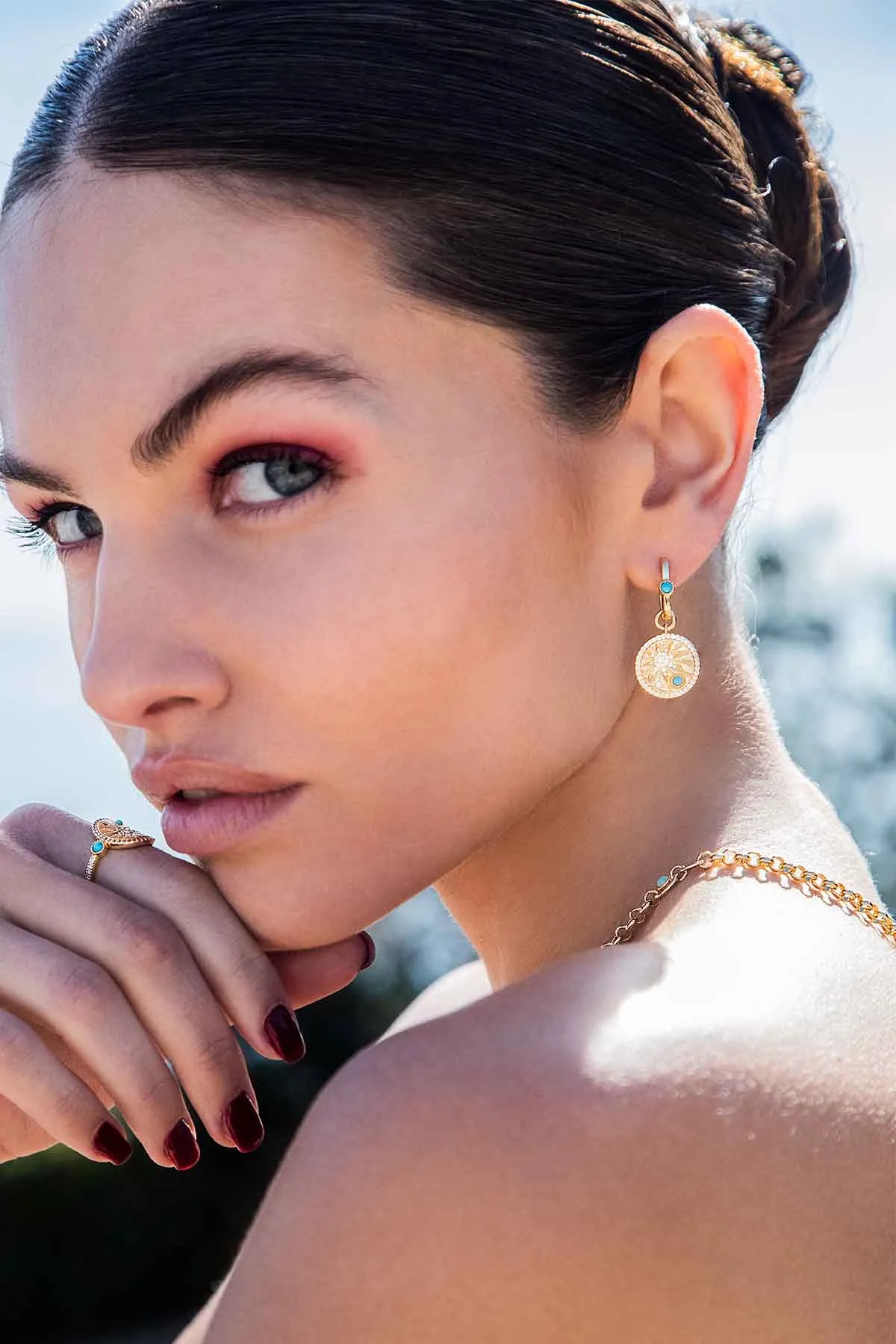 Embellished Météorites Hoop Earrings