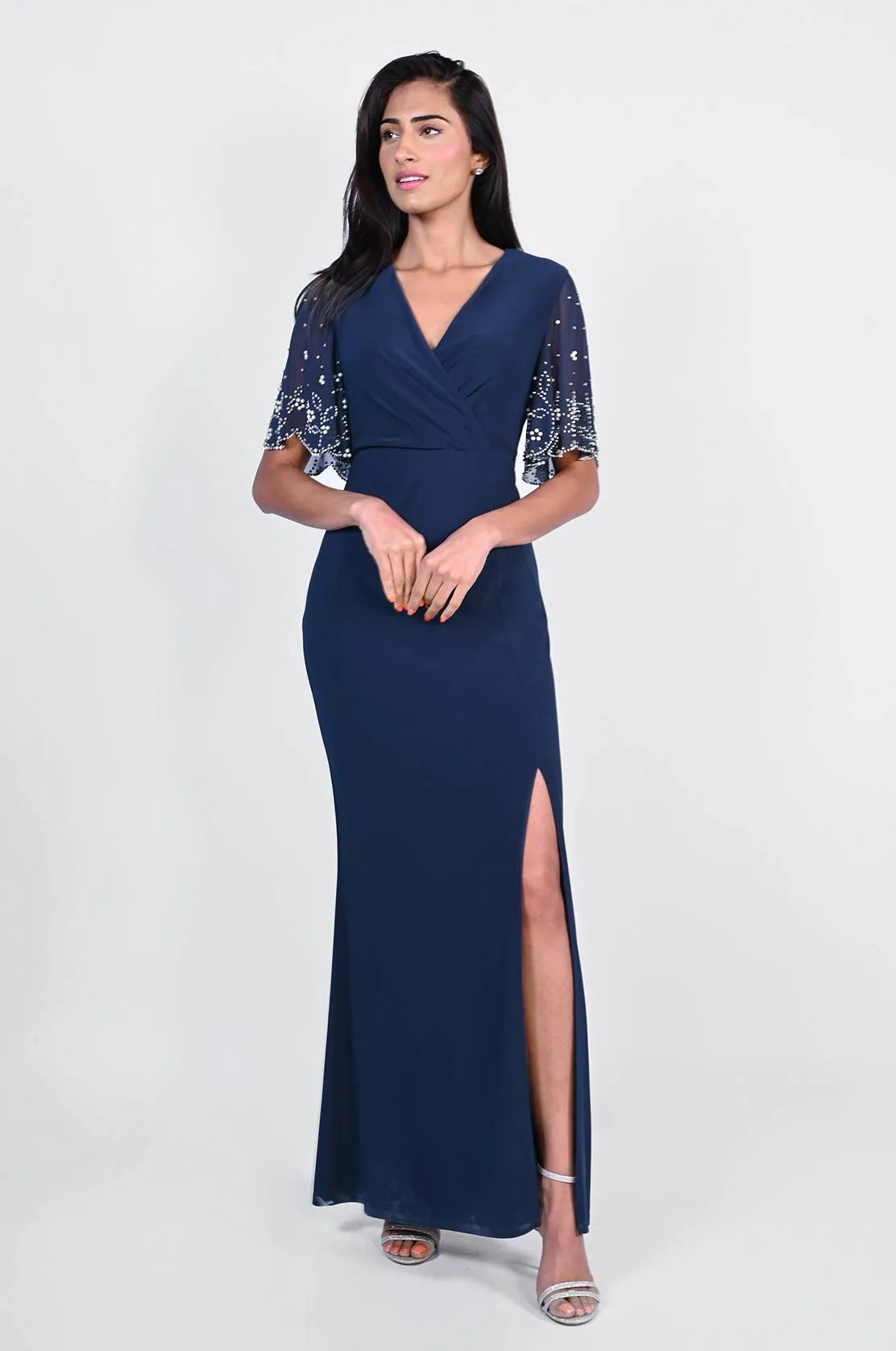 EMBELLISHED SLEEVE DRESS
