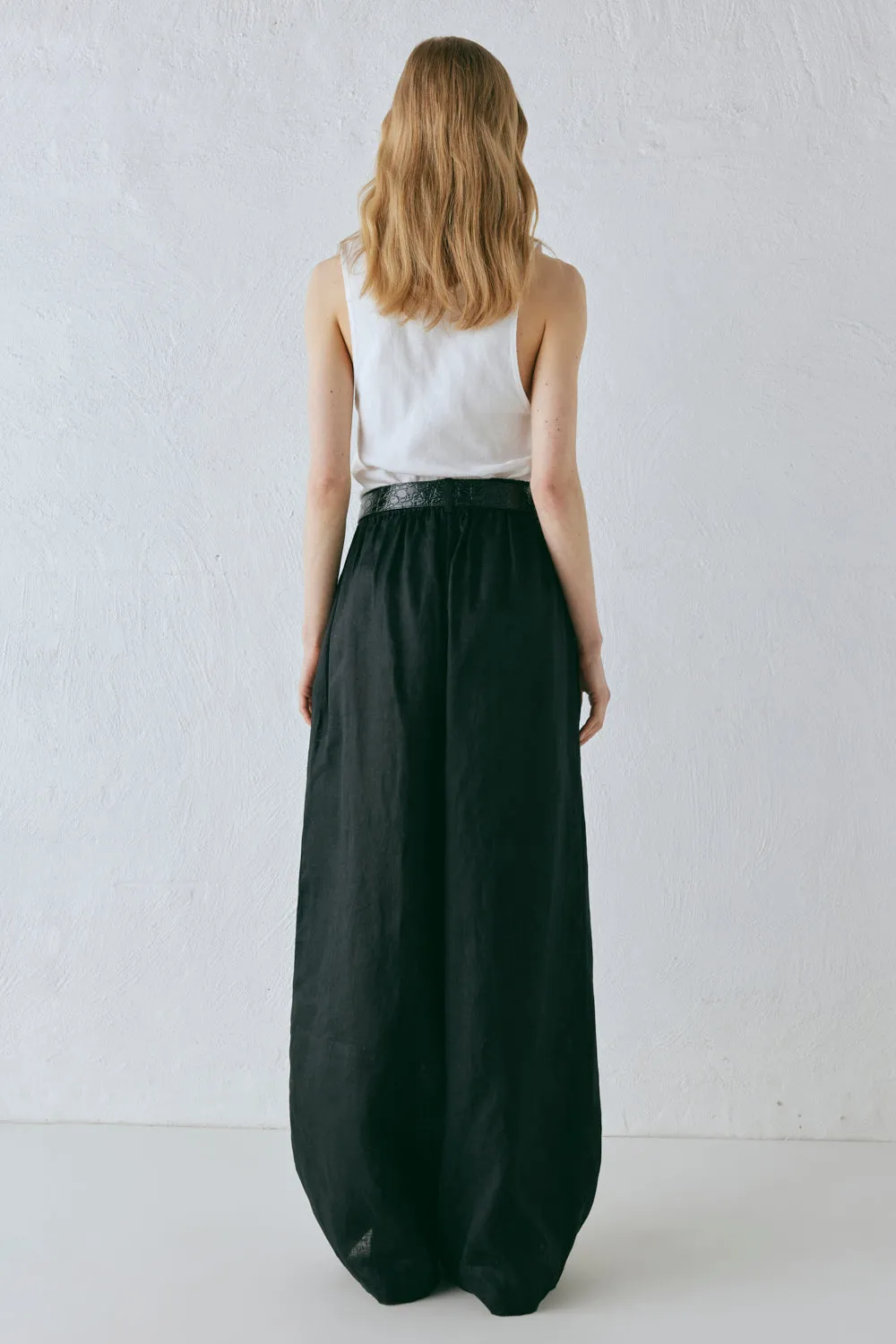 Energy Flows Linen Pants Black
