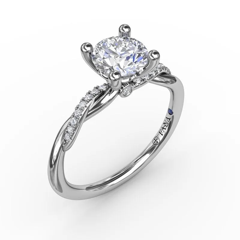 Fana Classic Round Diamond Solitaire Engagement Ring With Twisted Shank S4005