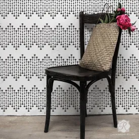 Fitzgerald Jeweled Beads Raven   Lily Wall Border Stencil