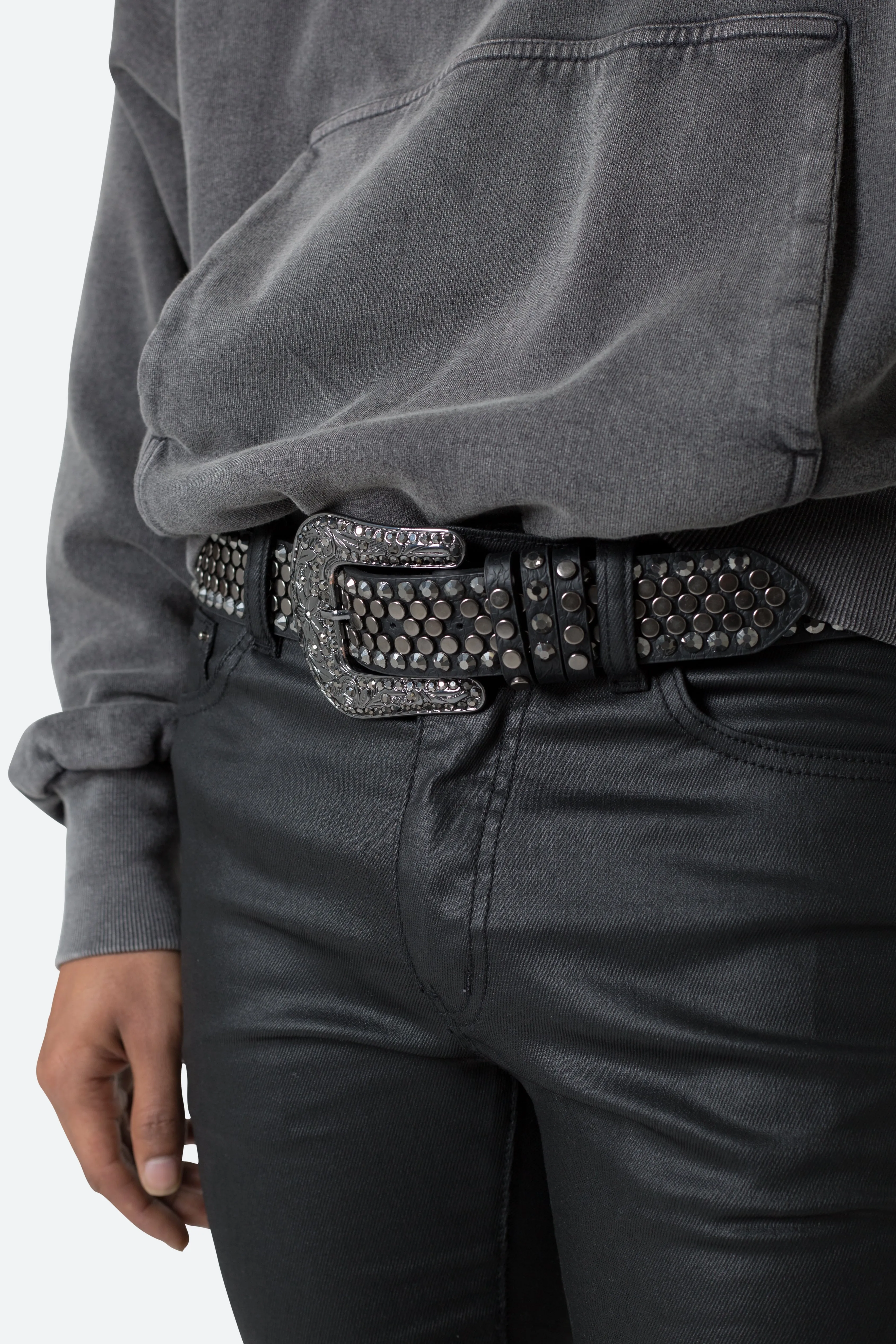 Flathead Metal Studded Belt - Black