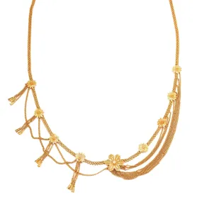 Floral Chain Waist Belt with Half Jhalor and Komor Bandhani Design