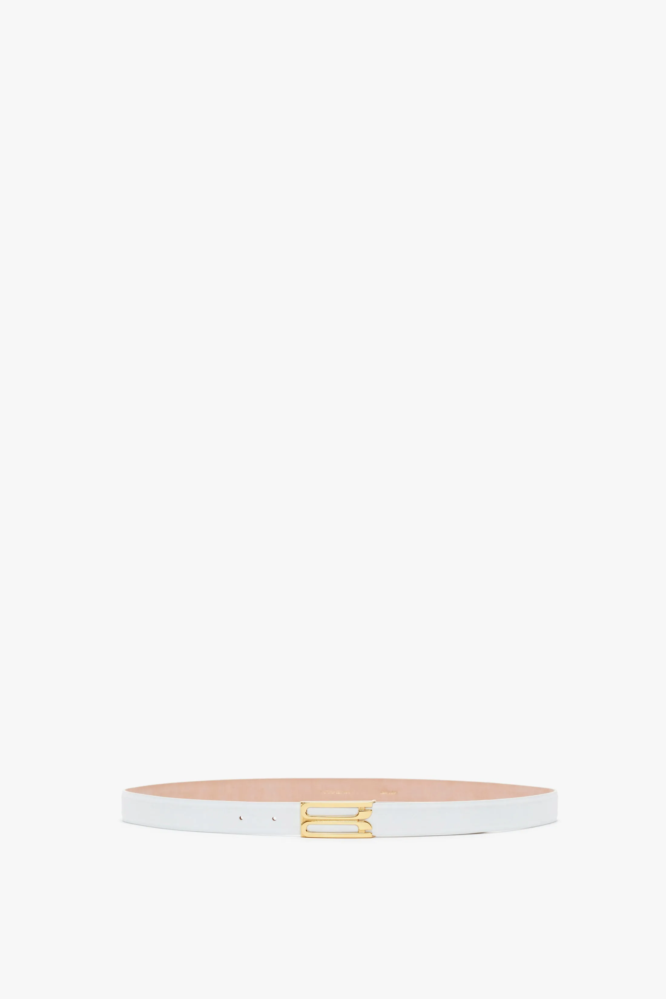 Frame Belt In White Leather