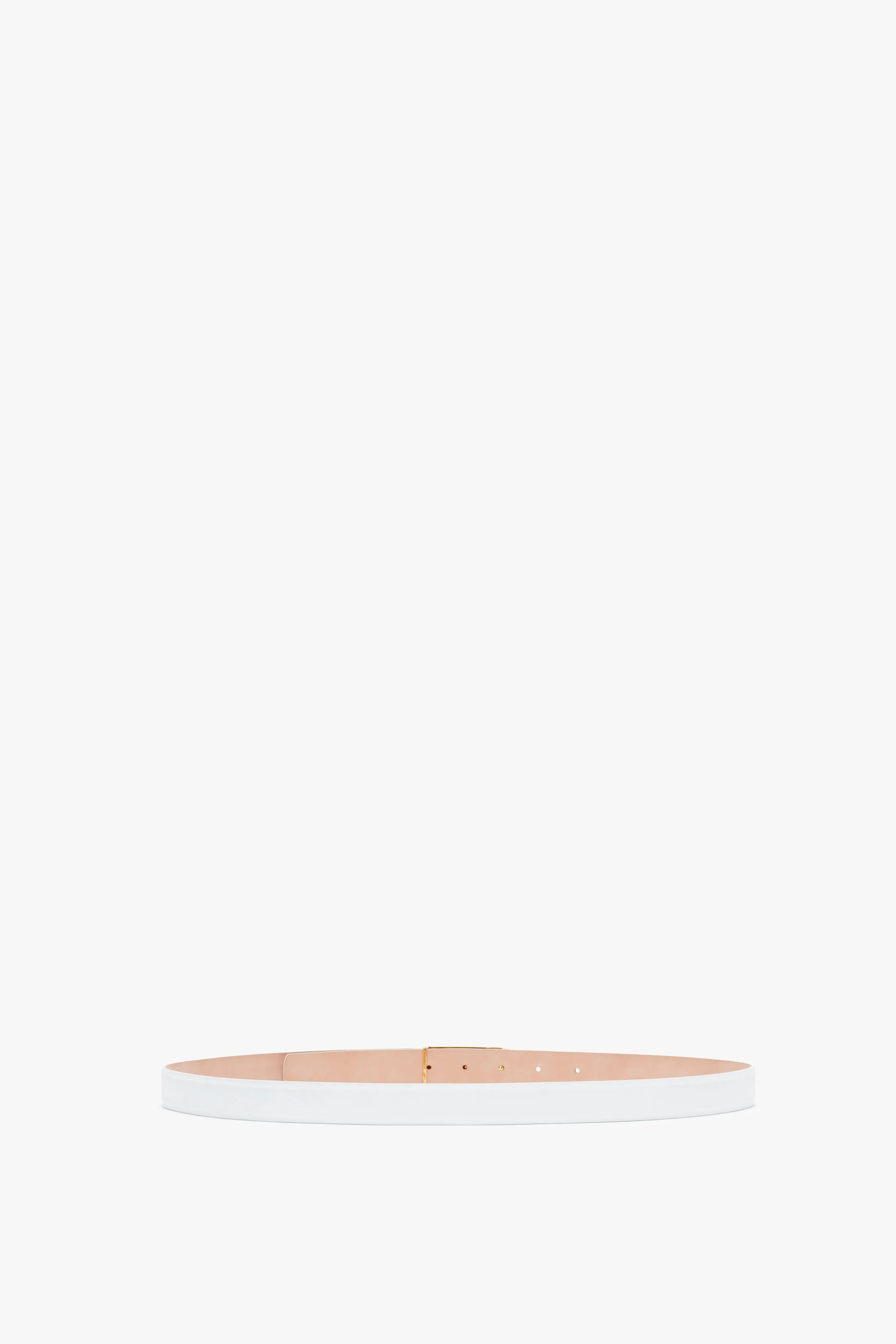 Frame Belt In White Leather