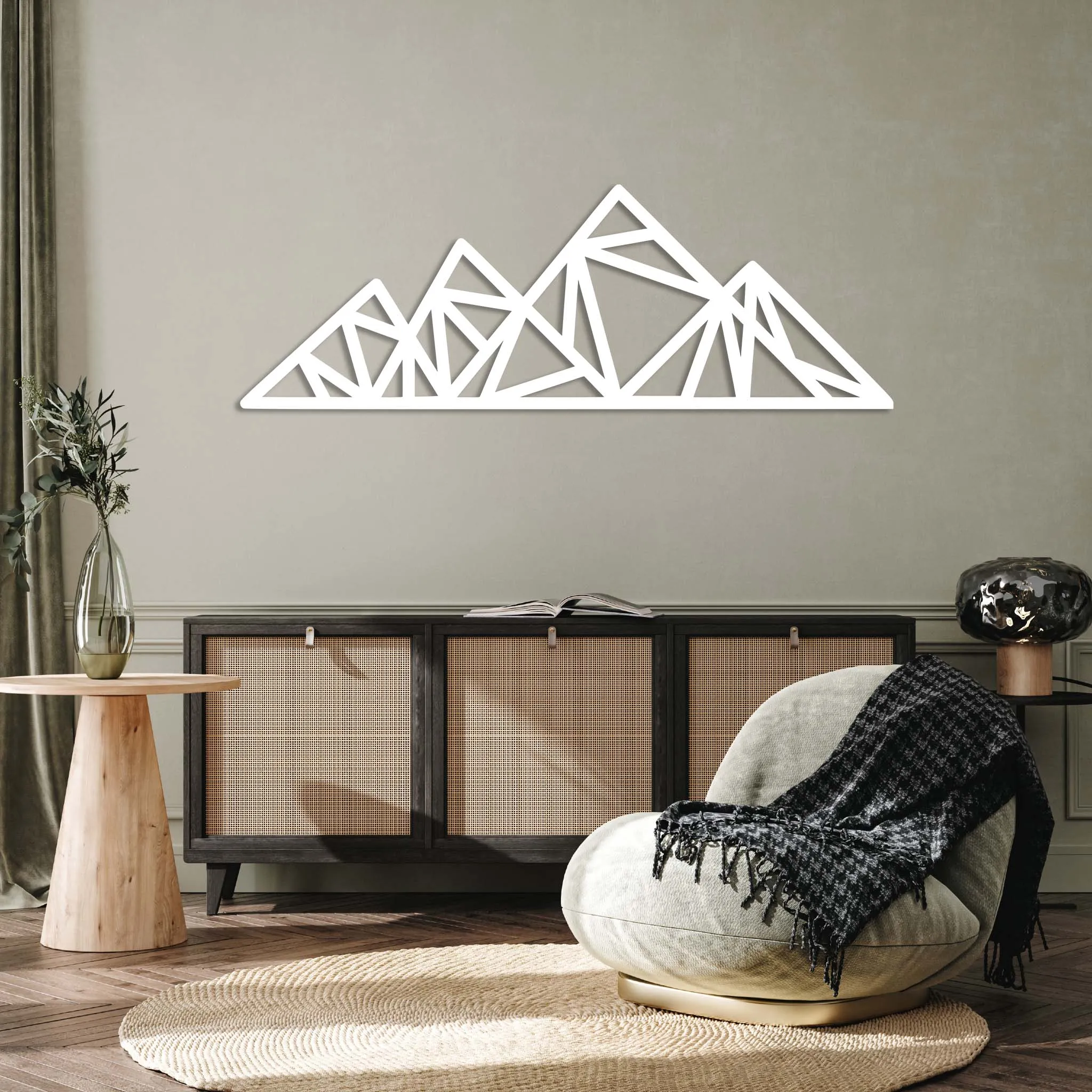 Geometric Triangle Mountains - Metal Wall Art