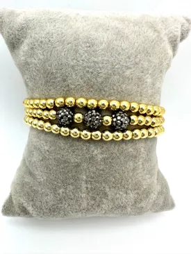 Hematite and Gold Bead Stack