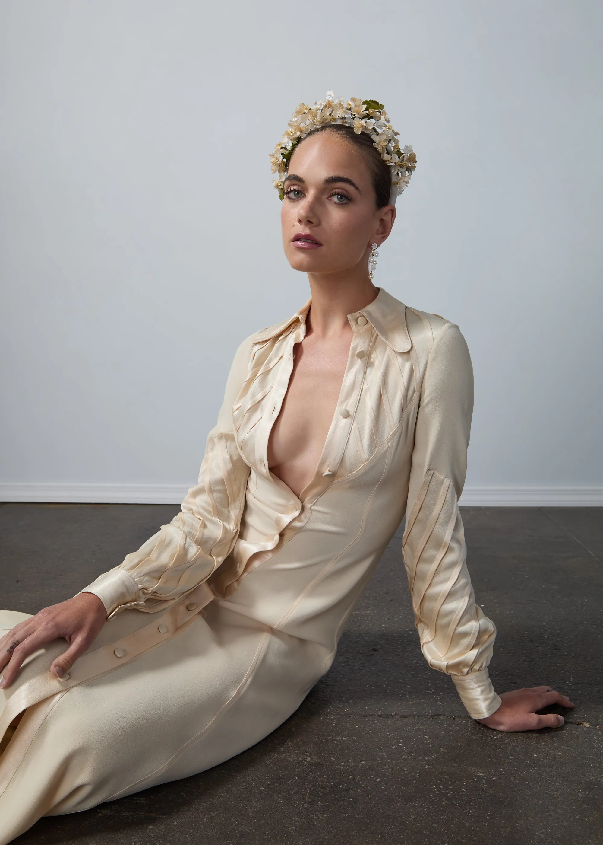 Jennifer Behr x New York Vintage Elena Headband -- Cream