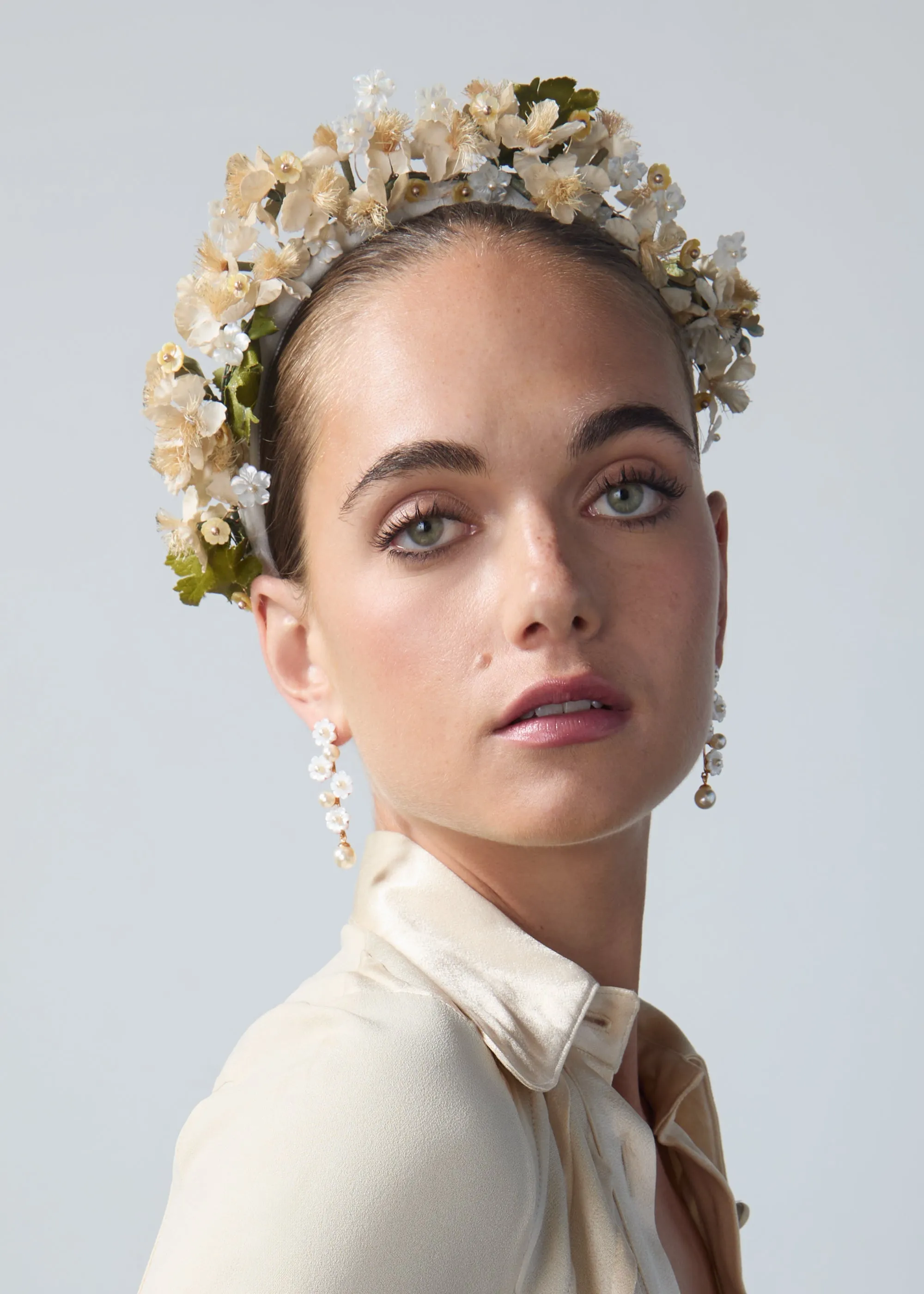 Jennifer Behr x New York Vintage Elena Headband -- Cream